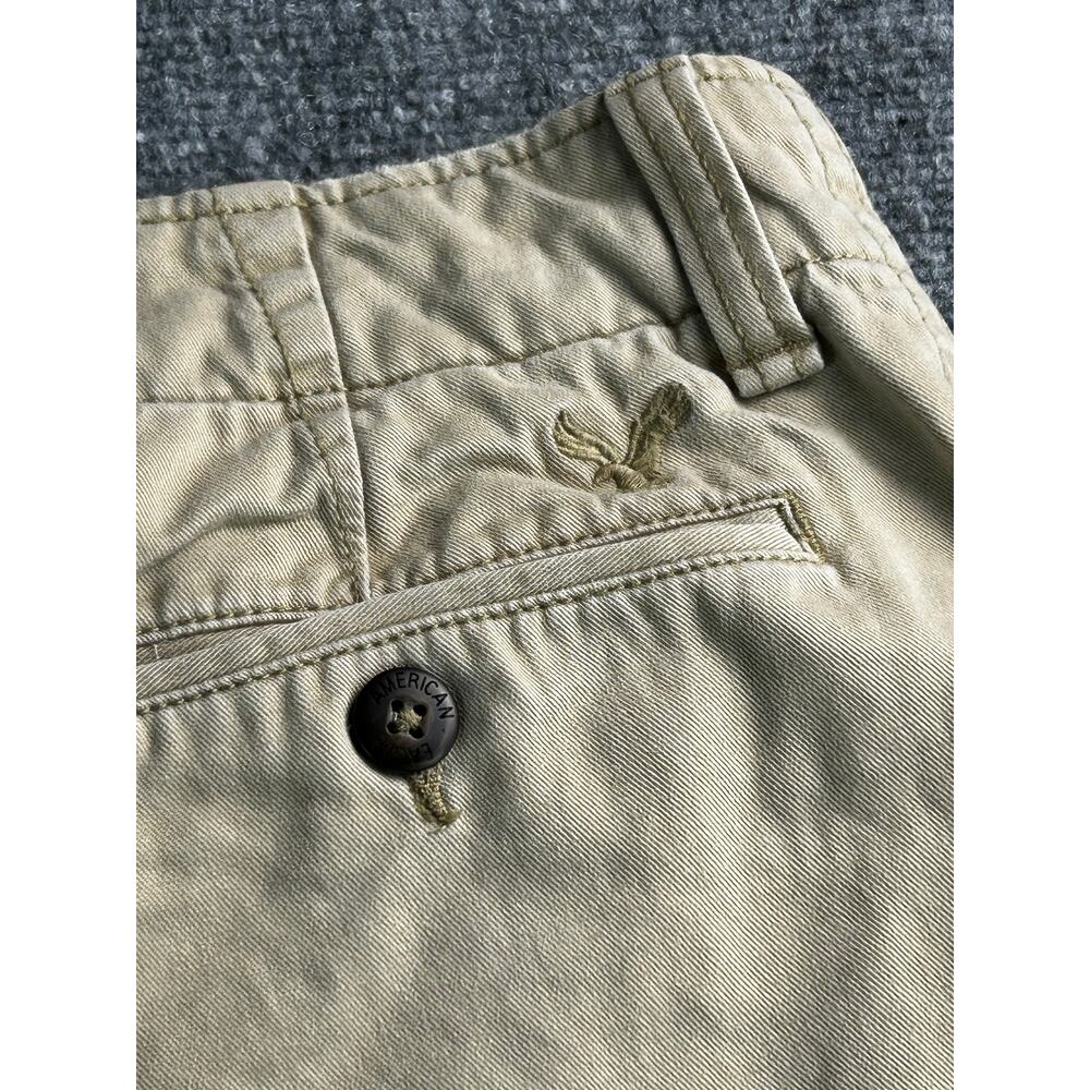 American Eagle Classic Chino Shorts Mens 32 Khaki Flat Front Casual Cotton - Picture 11 of 11